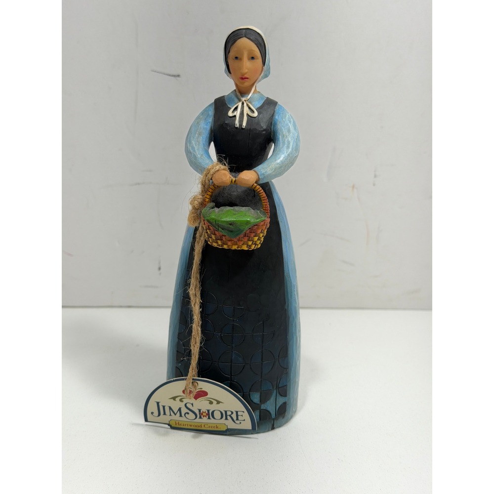 Jim Shore Heartwood Creek pure‎ simple amish Colonial Woman Figurine Blue Black